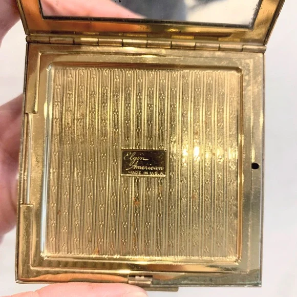 Vintage Abalone Shell Inlay Checkerboard compact - Picture 2 of 6